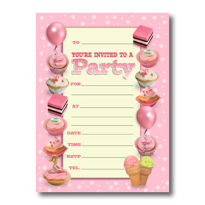 Invitation Packs - Pink For Girls