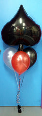 Jumbo Spade Foil & 3 Metallic Balloon Arrangement - Stacked