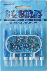 Glitz Blue Candles (8 pack)