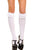 Opaque Lace Ruffle Knee Hi Socks - White