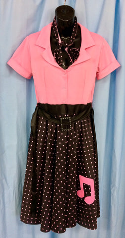 Rock n Roll Skirt - Pink with top (Hire Only)