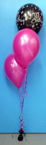 Happy Birthday & 2 Metallic Balloon Arrangement - Staggered