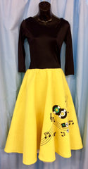 Rock n Roll Skirt - Yellow with top (Hire Only)