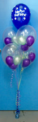 Happy Birthday & 4 Stuffed Balloon Arrangement - Stacked