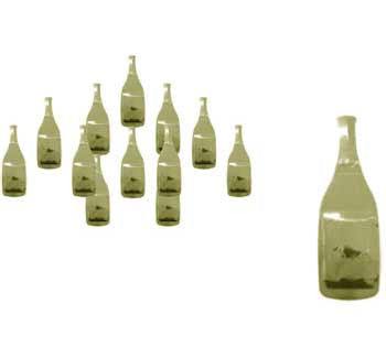 Table Scatters Champagne Bottles - Gold