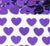 Table Scatters Hearts - Purple/13mm