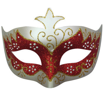 Classic Eye Shape Mask-Red Glitter