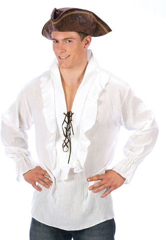 Pirate - White Lace Up Shirt (Hire Only)
