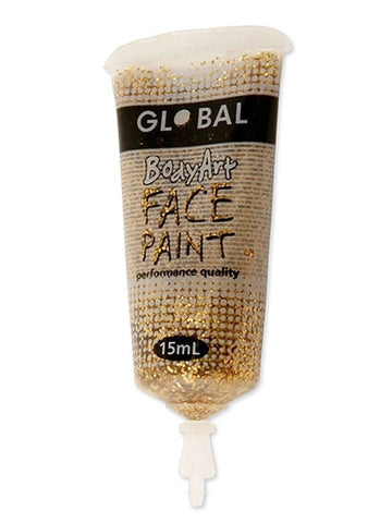 Body Art Face Paint - Gold Glitter - 15ml