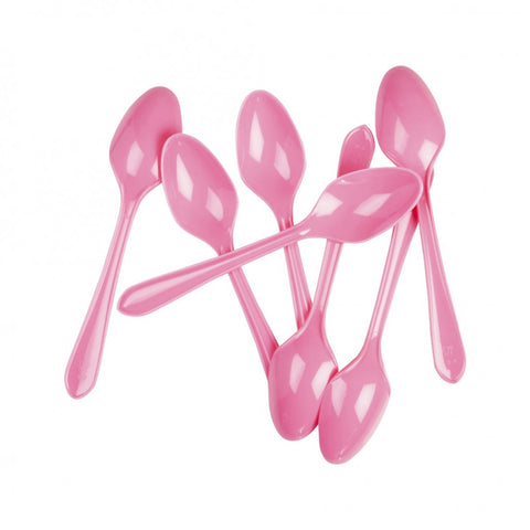 Candy Pink Plastic Desert Spoons (25 pack)