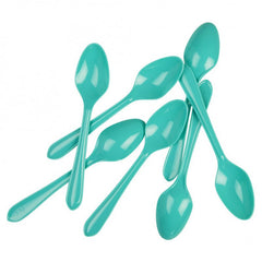 Turquoise Plastic Desert Spoons (20 pack)