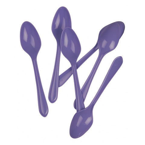 Lilac Plastic Desert Spoons (20 pack)