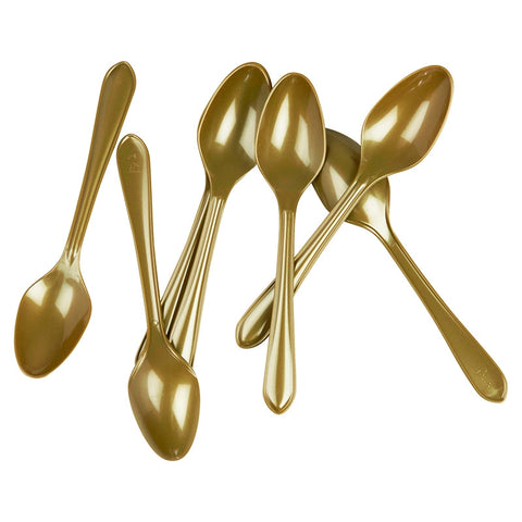 Metallic Gold Plastic Desert Spoons (20 pack)