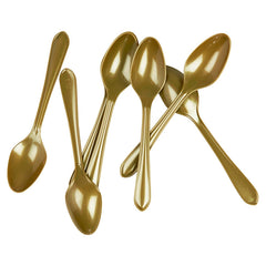 Metallic Gold Plastic Desert Spoons (20 pack)