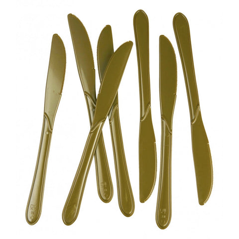 Metallic Gold Plastic Knives (20 Pack)