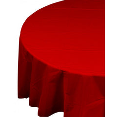 Apple Red Plastic Table Cover - Round