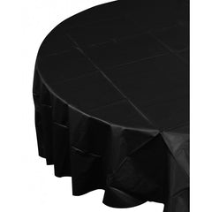 Black Plastic Table Cover - Round