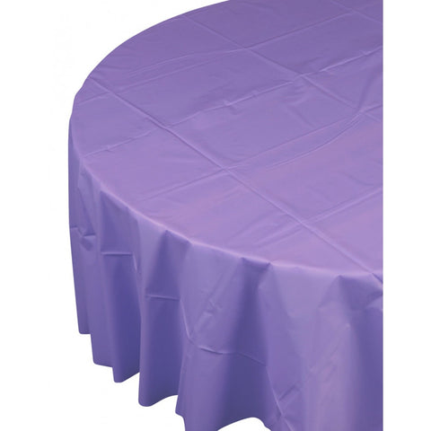 Lilac Plastic Table Cover - Round