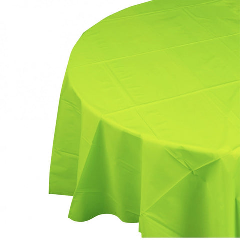 Lime Green Plastic Table Cover - Round