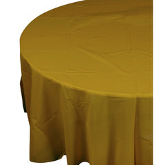 Metalic Gold Plastic Table Cover - Round