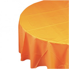 Orange Plastic Table Cover - Round