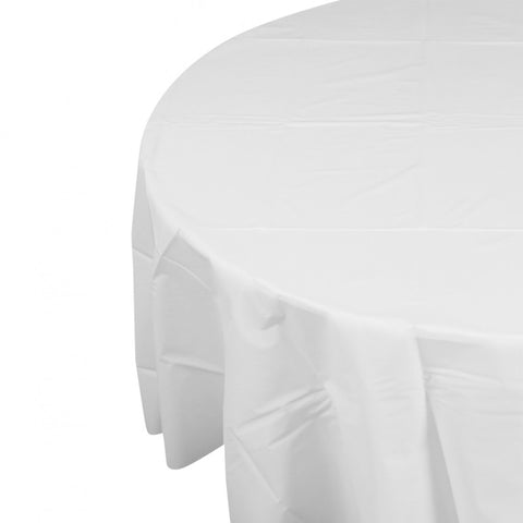 White Plastic Table Cover - Round