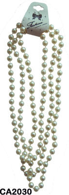 White Pearl Flapper Beads