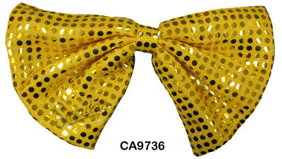 Sequin Clown Bow Tie - Gold