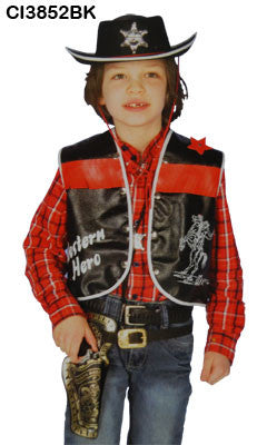 Child Cowboy Vest - Black