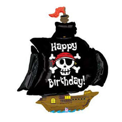 Happy Birthday Pirate Ship Jumbo Foil Balloon - 116cm
