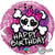 Bithday Skull Bow & Crossbones Foil Balloon - 46 cm
