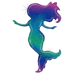 Holographic Glittering Mermaid Jumbo Foil Balloon - 132cm