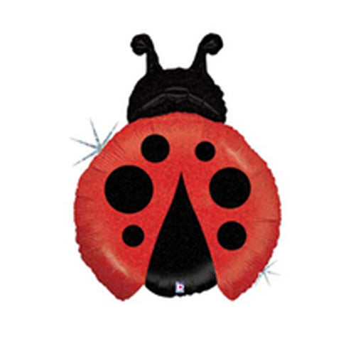 Holographic Red Lady Bug Jumbo Foil Balloon - 68cm