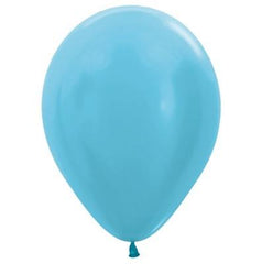 Metallic Satin Pearl Caribbean Blue Balloons (100 pack)