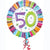 Radiant Birthday Foil Balloon - 50th - 45cm